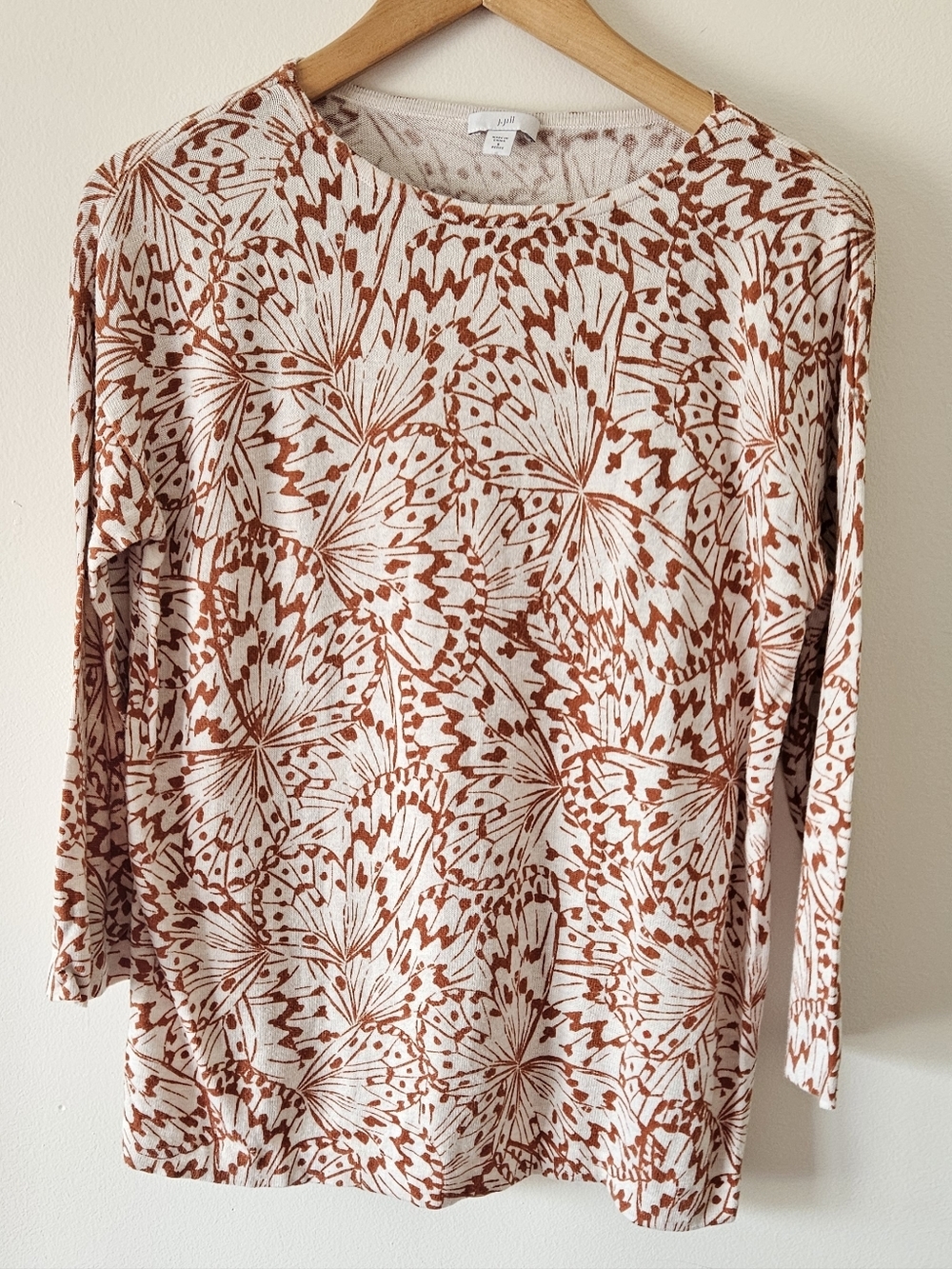 J.Jill Butterfly Print Women's Sweater